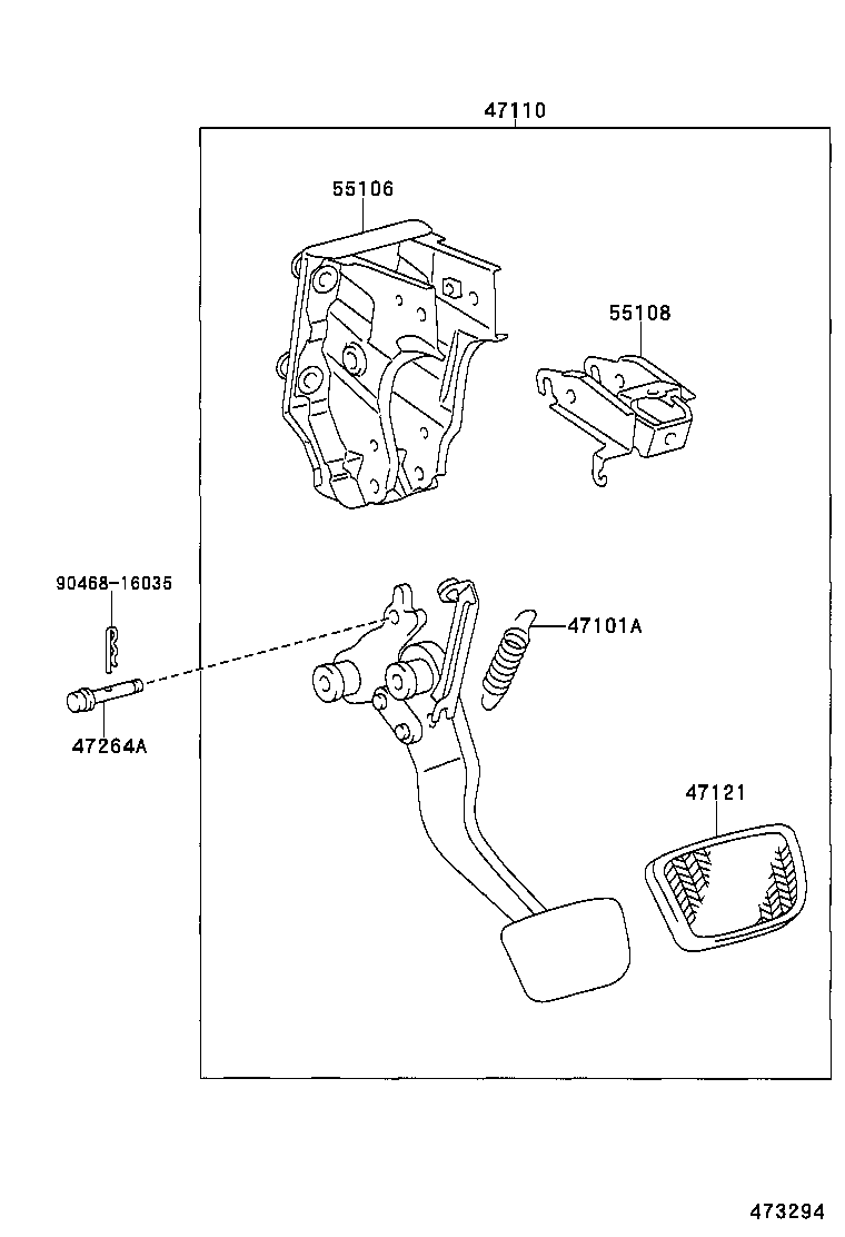 55159-06010 STAY, PEDAL BRACKET product image