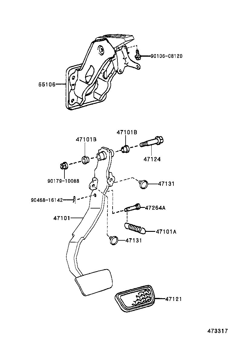 47101-52070 PEDAL SUB-ASSY, BRAKE product image