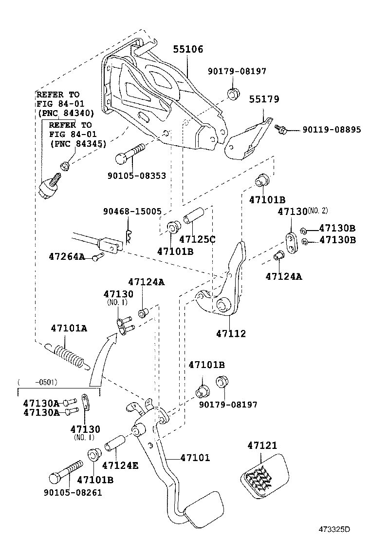 47101-35400 PEDAL SUB-ASSY, BRAKE product image