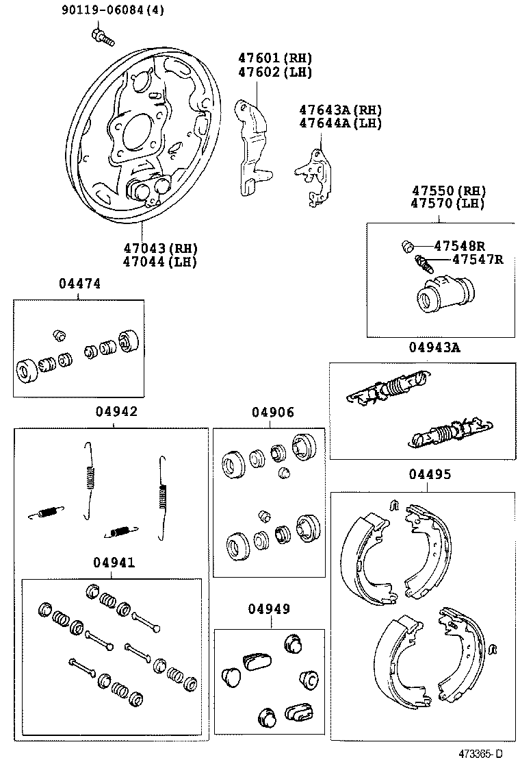 04943-13010 STRUT KIT, REAR BRAKE product image