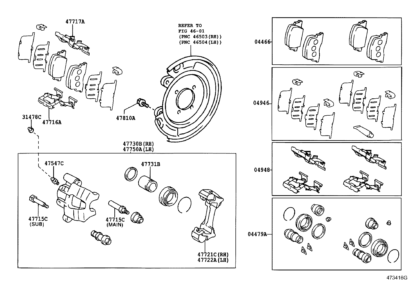 04479-33270 CYLINDER KIT, DISC BRAKE, REAR product image