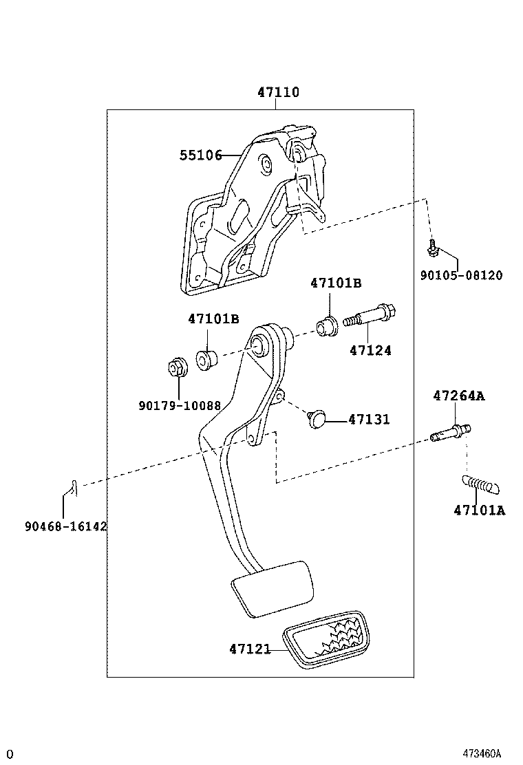 47101-0D070 PEDAL SUB-ASSY, BRAKE product image