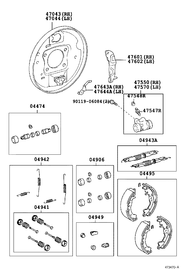 04942-12010 SPRING KIT, REAR BRAKE product image