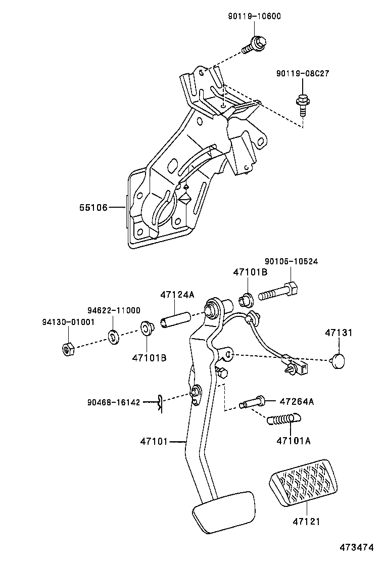 47106-48040 PEDAL SUB-ASSY, BRAKE product image
