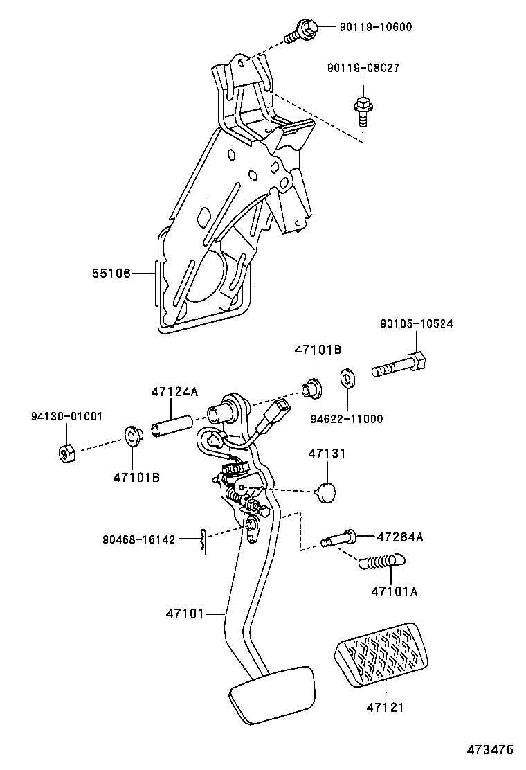 47106-48040 PEDAL SUB-ASSY, BRAKE product image