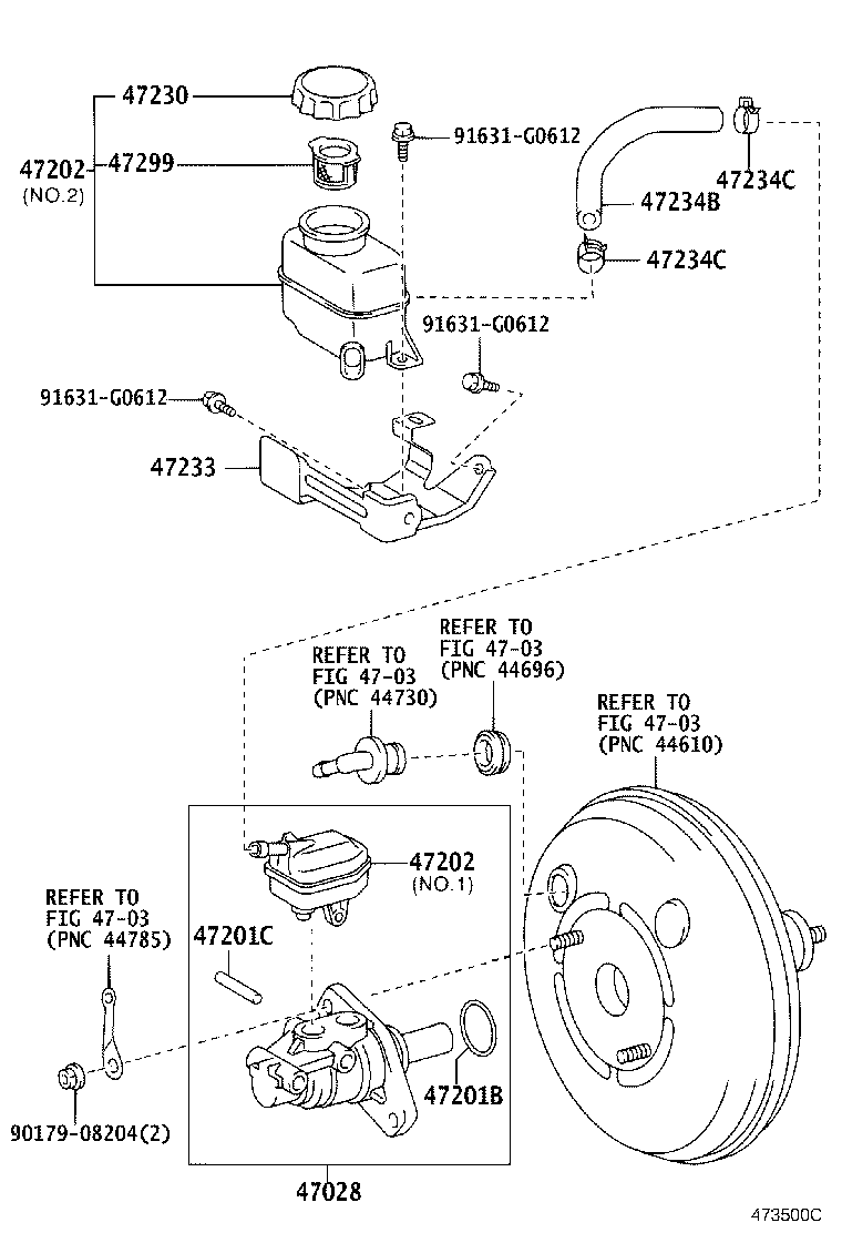Toyota 47234-48060 TUBE, RESERVOIR, NO.1