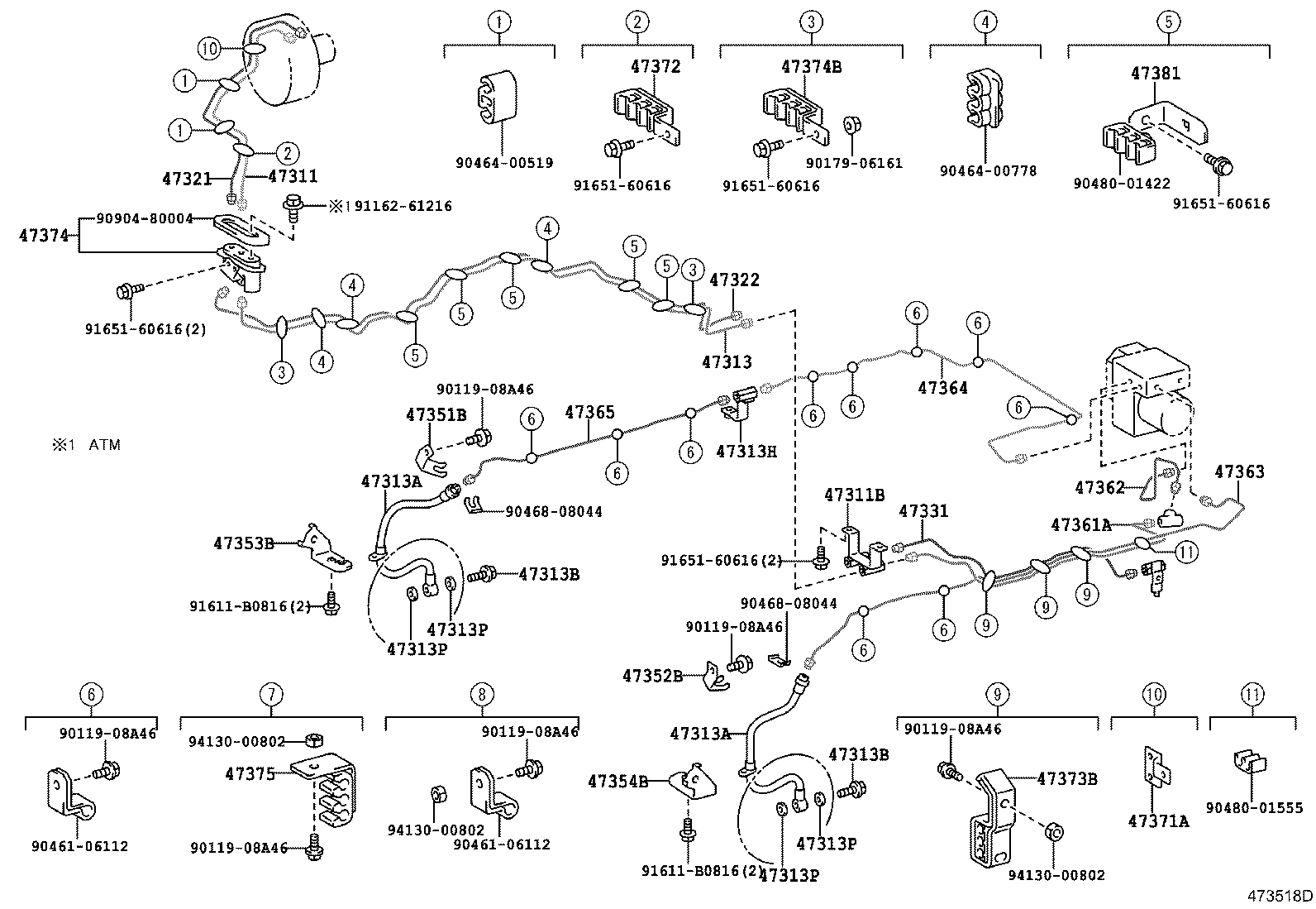 44554-36010 TUBE, BRAKE ACTUATOR, NO.4 product image