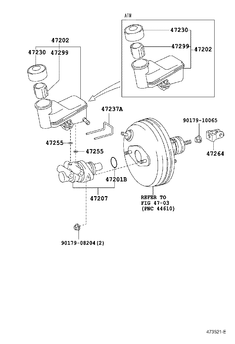47220-52130 RESERVOIR SUB-ASSY, BRAKE MASTER CYLINDER product image