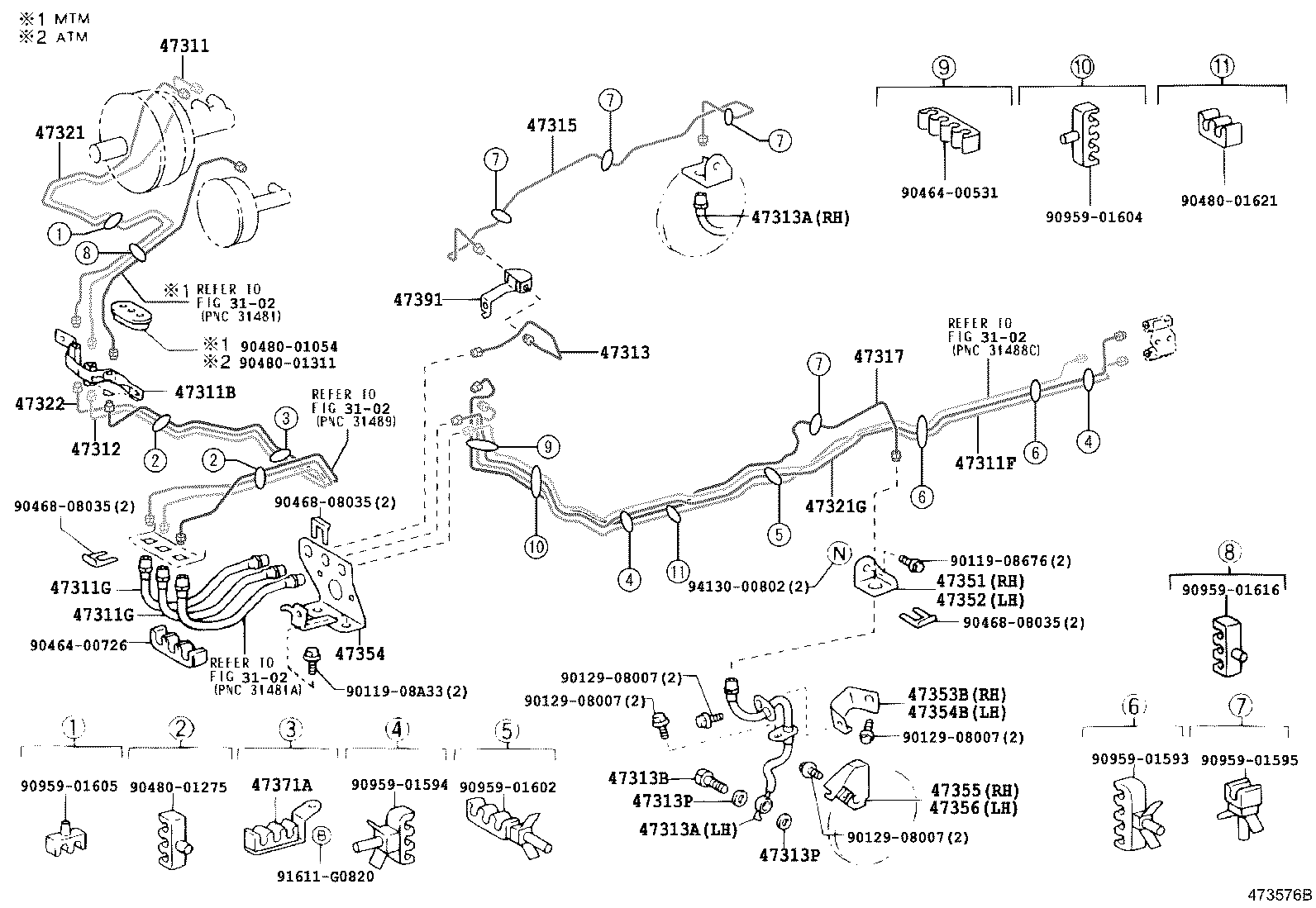 47313-37461 TUBE, FRONT BRAKE, NO.5 product image