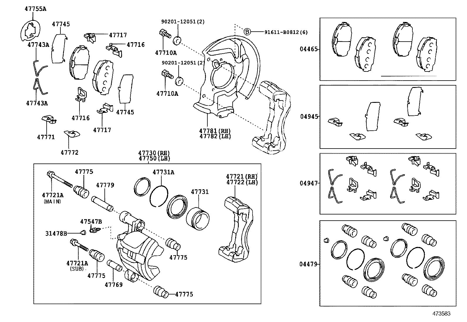 04465-37050 PAD KIT, DISC BRAKE, FRONT product image