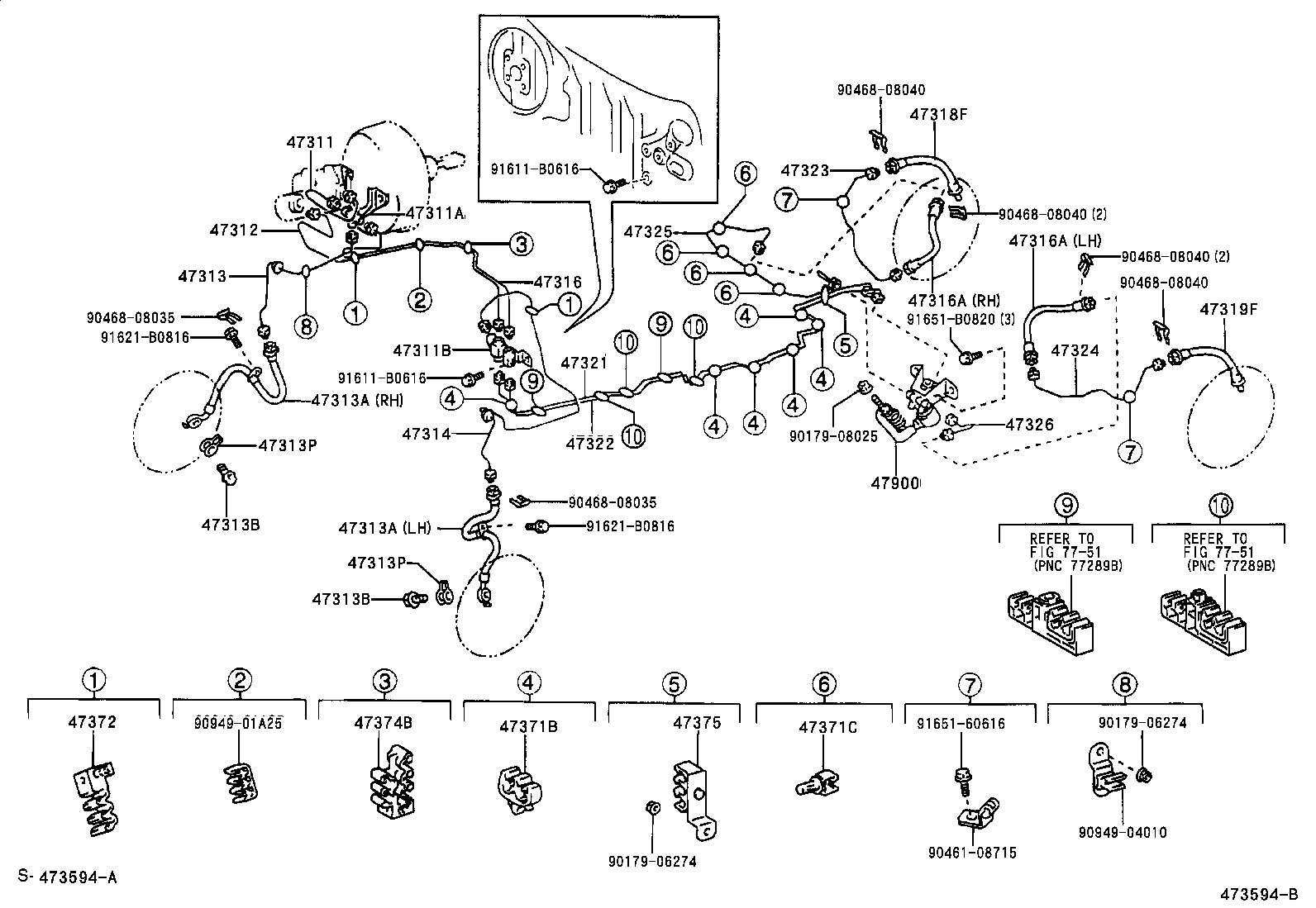 47311-28610 TUBE, FRONT BRAKE, NO.1 product image