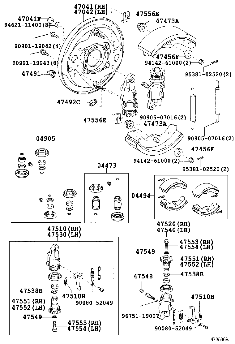 04473-37100 CYLINDER KIT, FRONT WHEEL product image