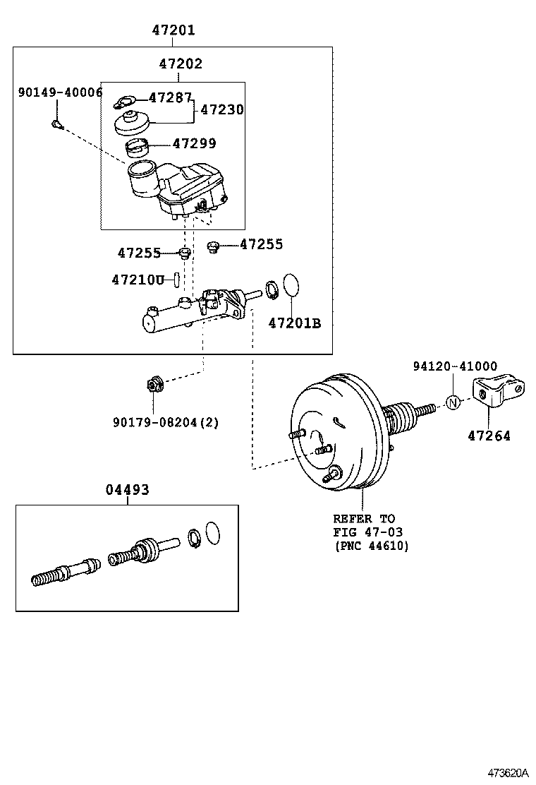 47201-42280 CYLINDER SUB-ASSY, BRAKE MASTER product image