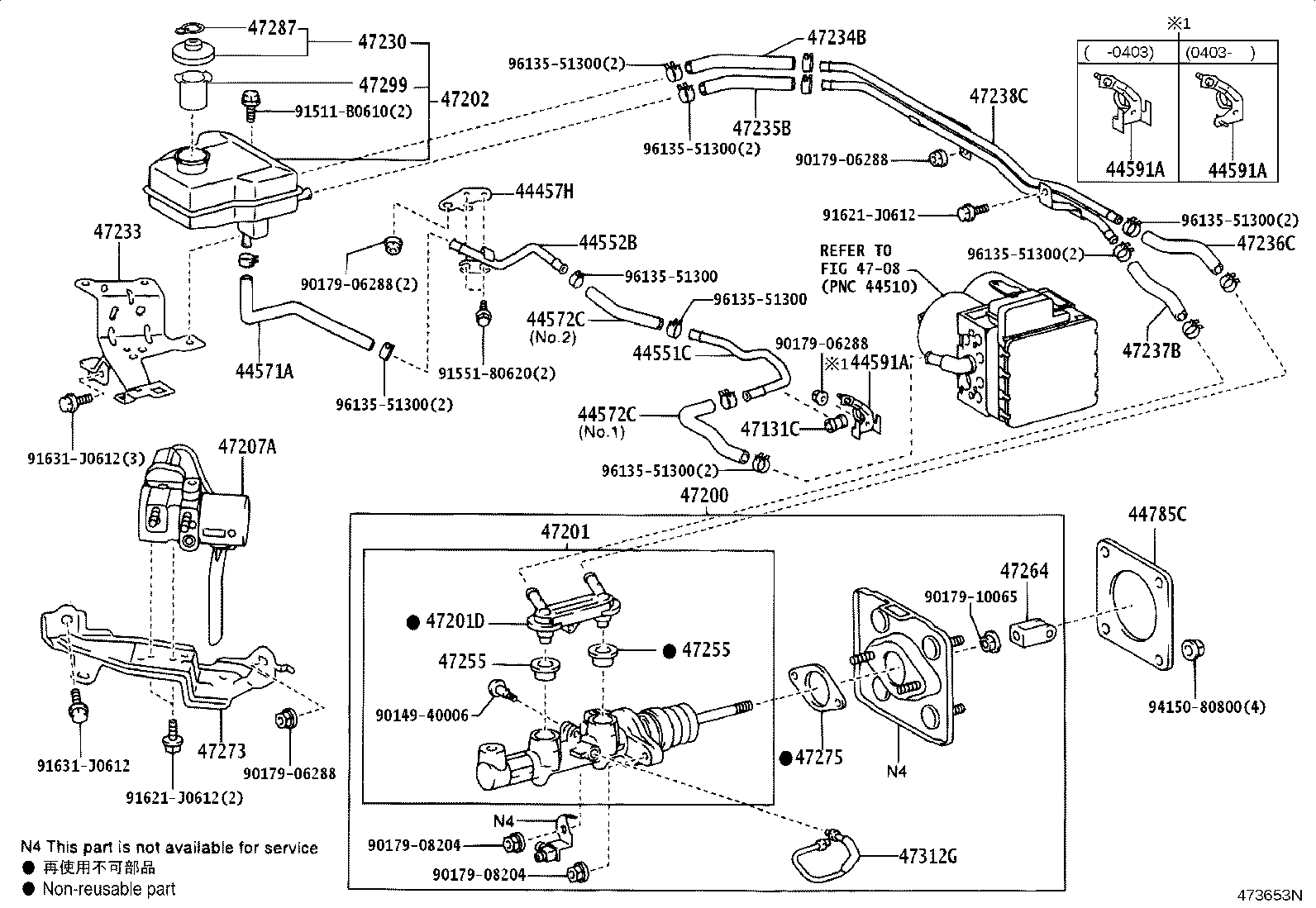 Toyota 44571-47030 HOSE, BRAKE ACTUATOR, NO.1