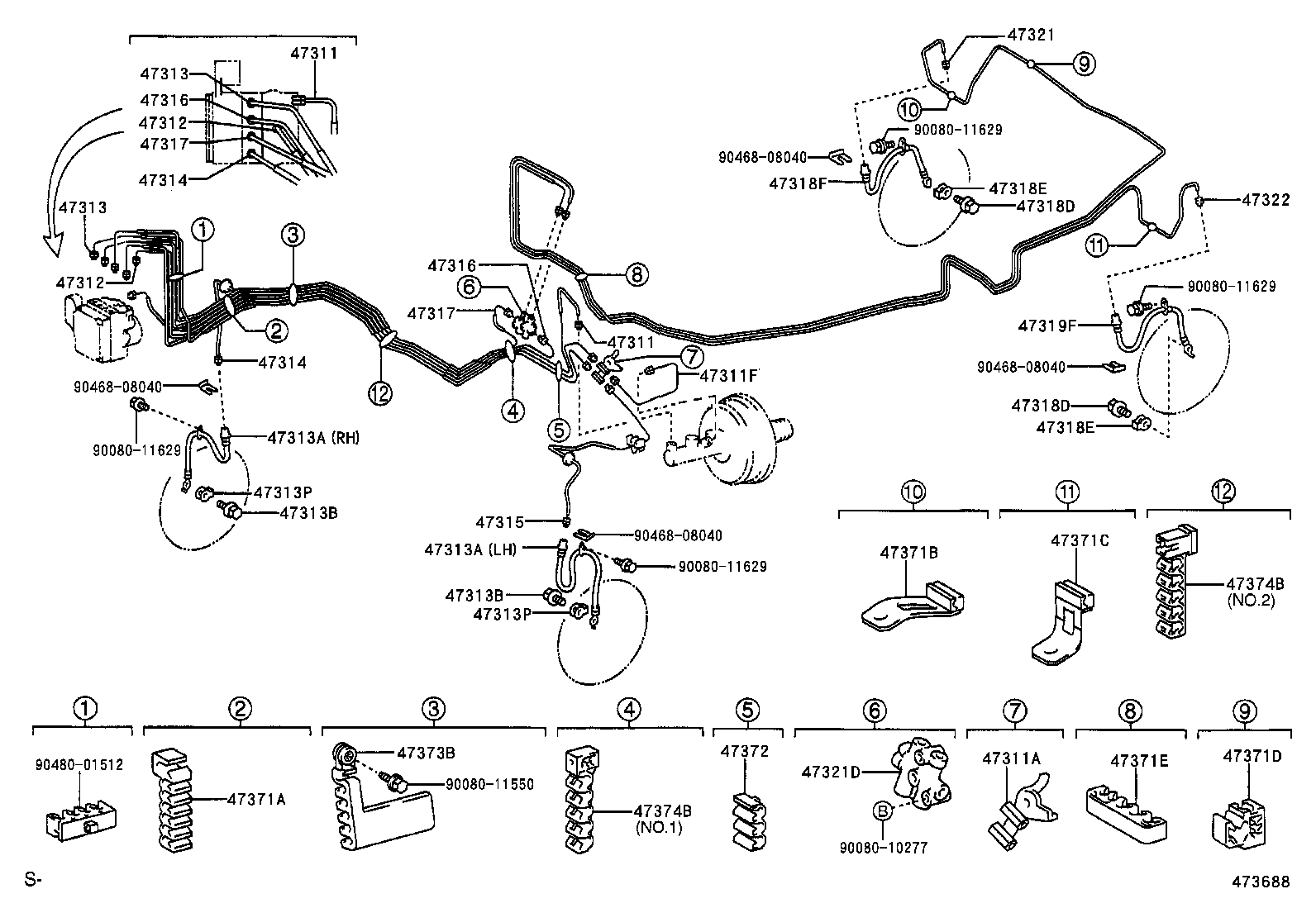 47311-06061 TUBE, FRONT BRAKE, NO.1 product image