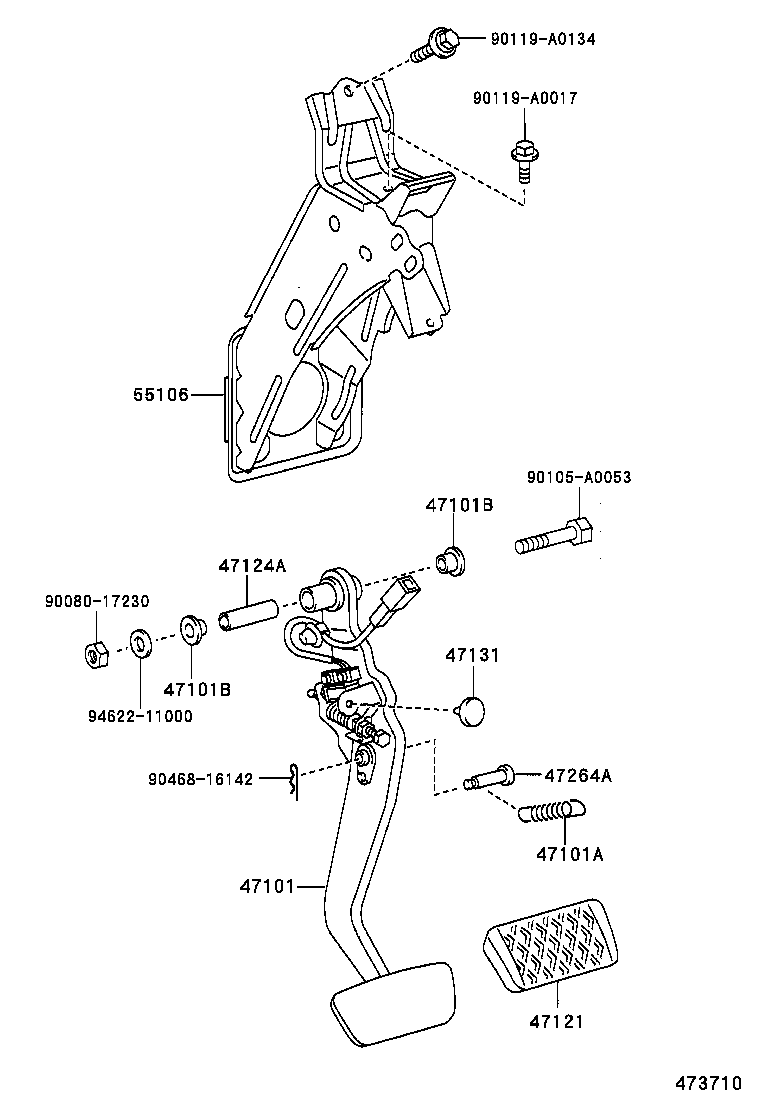 90080-50333 SPRING(FOR BRAKE PEDAL RETURN) product image