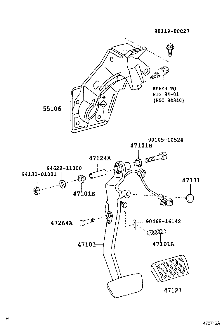 47106-48010 PEDAL SUB-ASSY, BRAKE product image