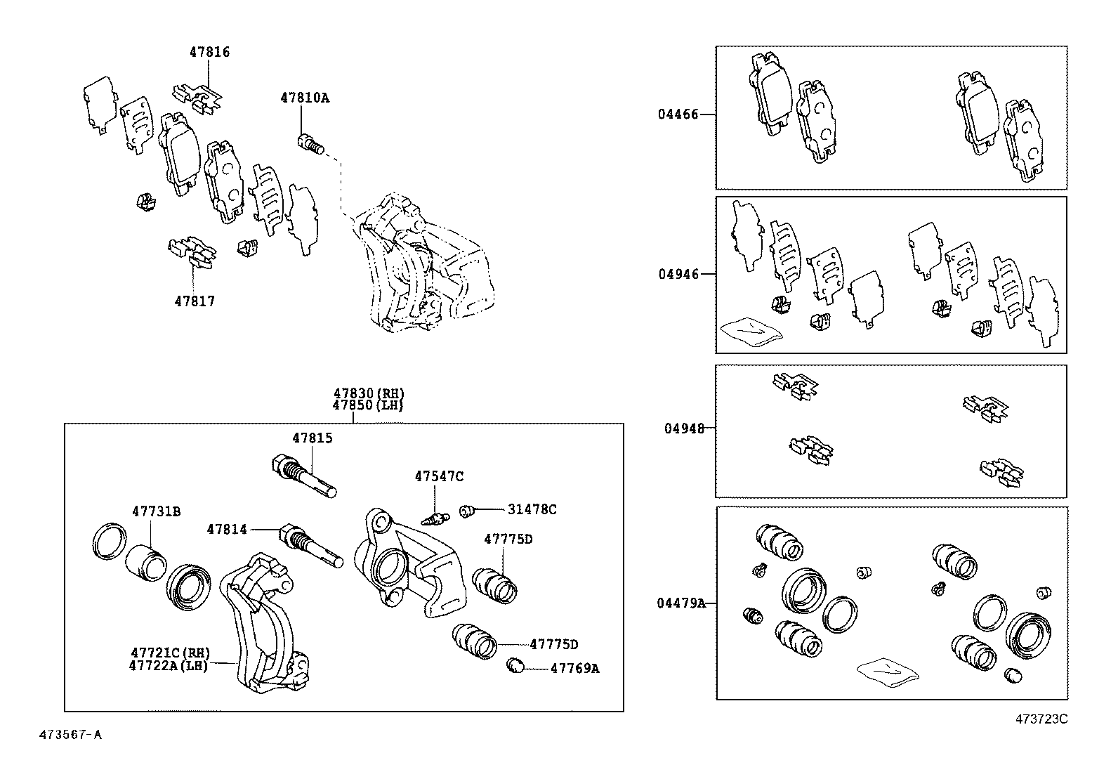 Toyota 04479-48110 CYLINDER KIT, DISC BRAKE, REAR