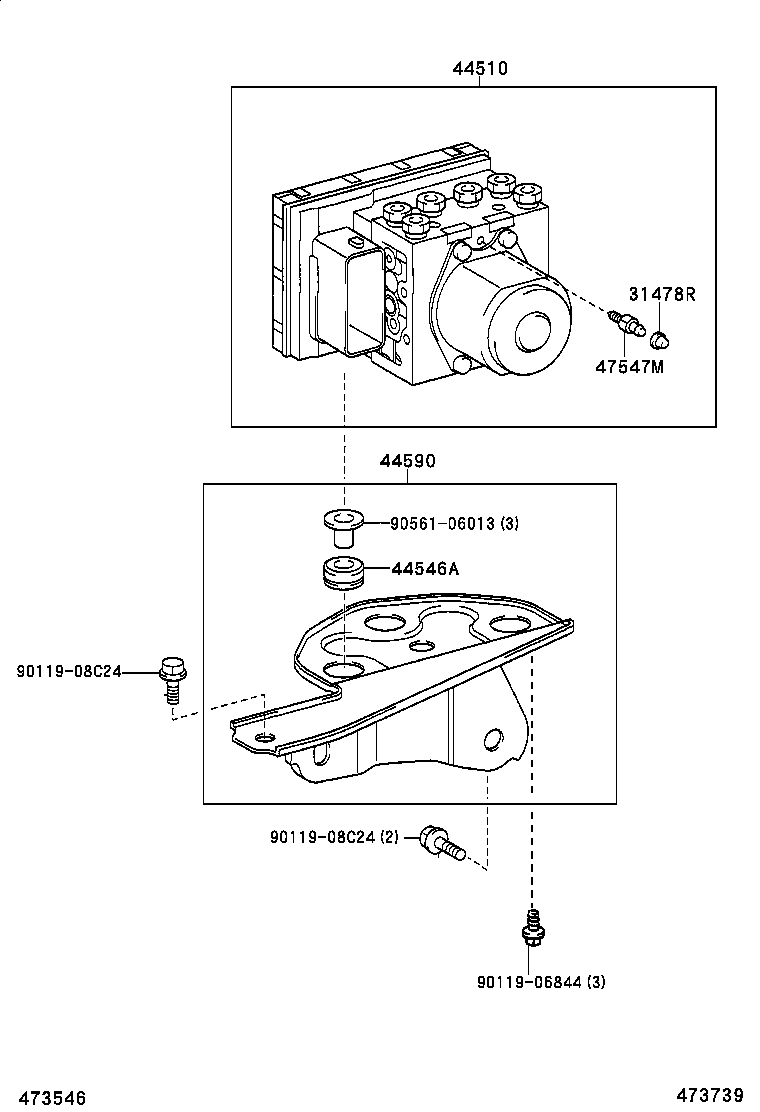 47311-52190 TUBE, FRONT BRAKE, NO.1 product image