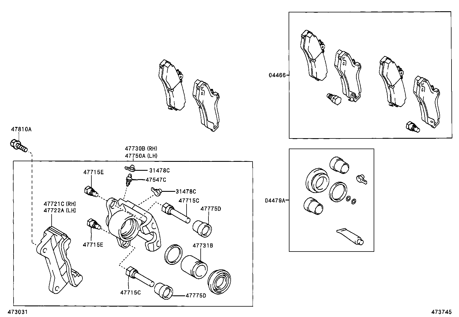 47721-07022 MOUNTING, REAR DISC BRAKE CYLINDER, RH product image