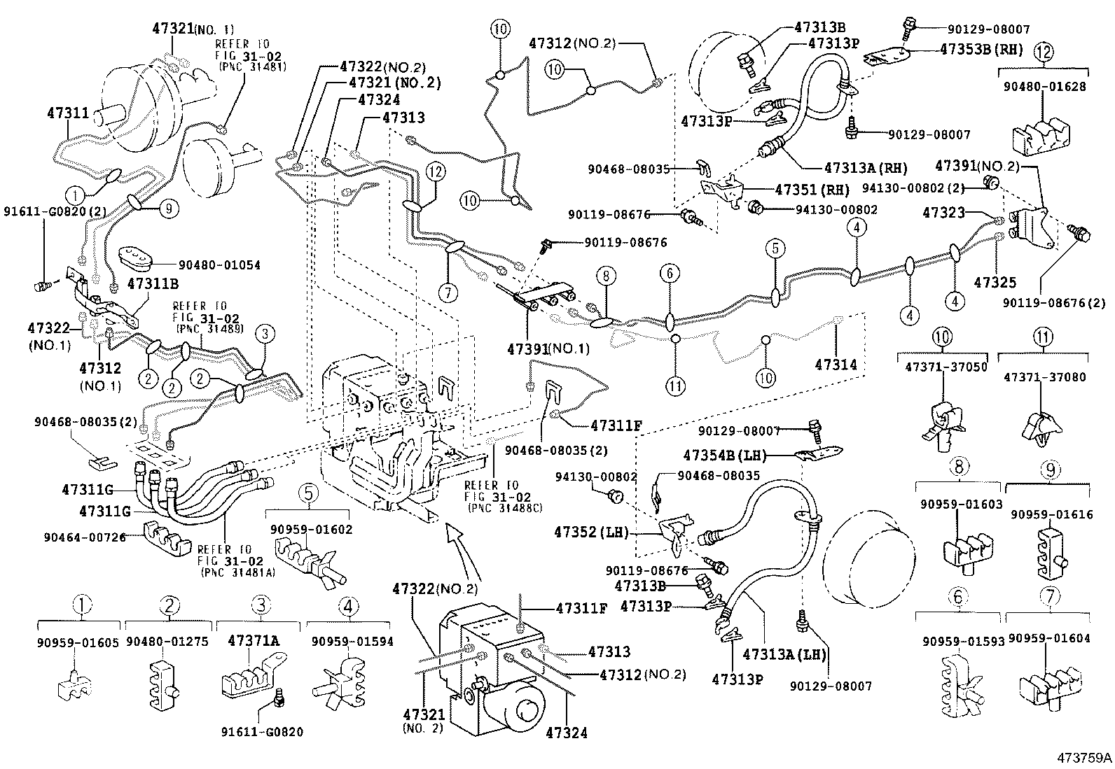 47313-37461 TUBE, FRONT BRAKE, NO.5 product image