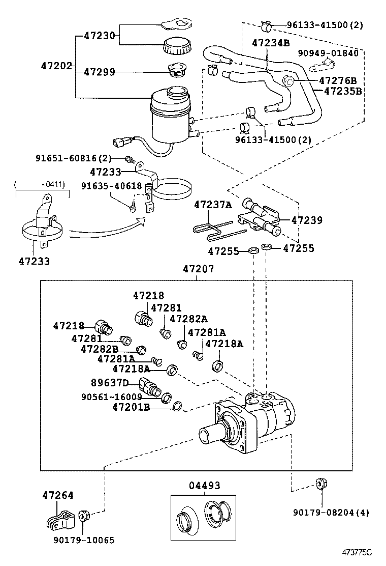 47233-36080 BRACKET, RESERVOIR product image