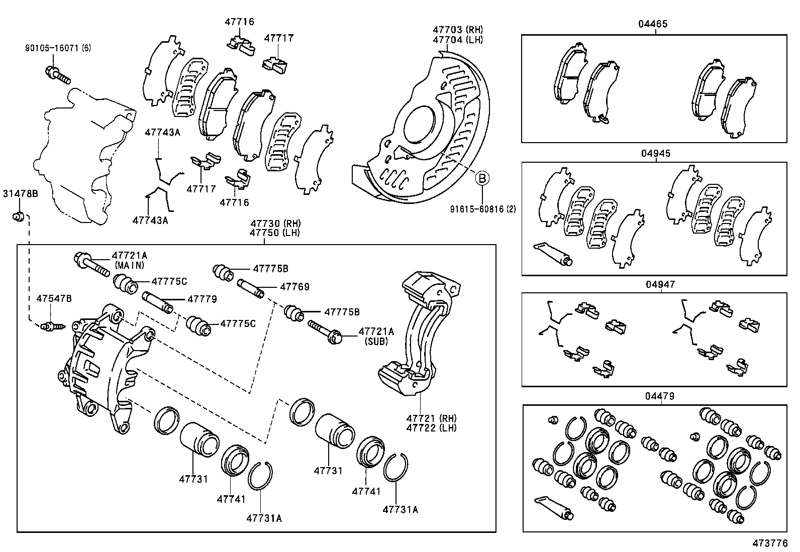 47704-36080 COVER SUB-ASSY, DISC BRAKE DUST, FRONT LH product image
