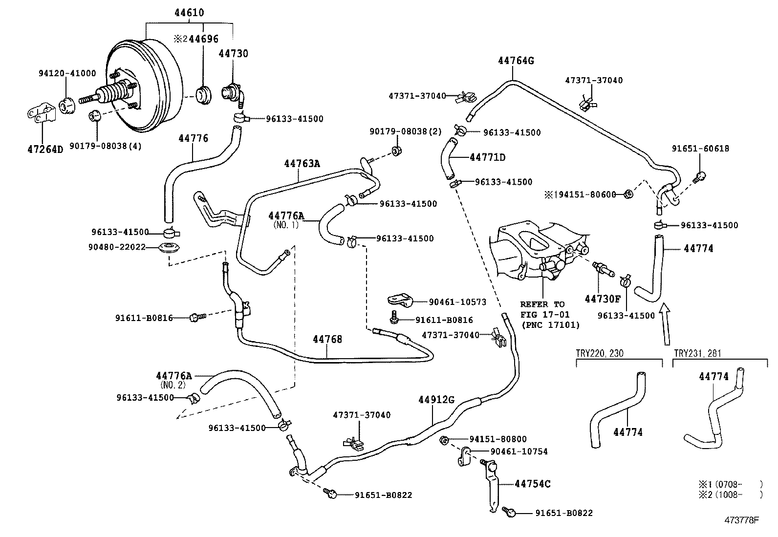 44774-25110 HOSE, UNION TO CONNECTOR TUBE product image