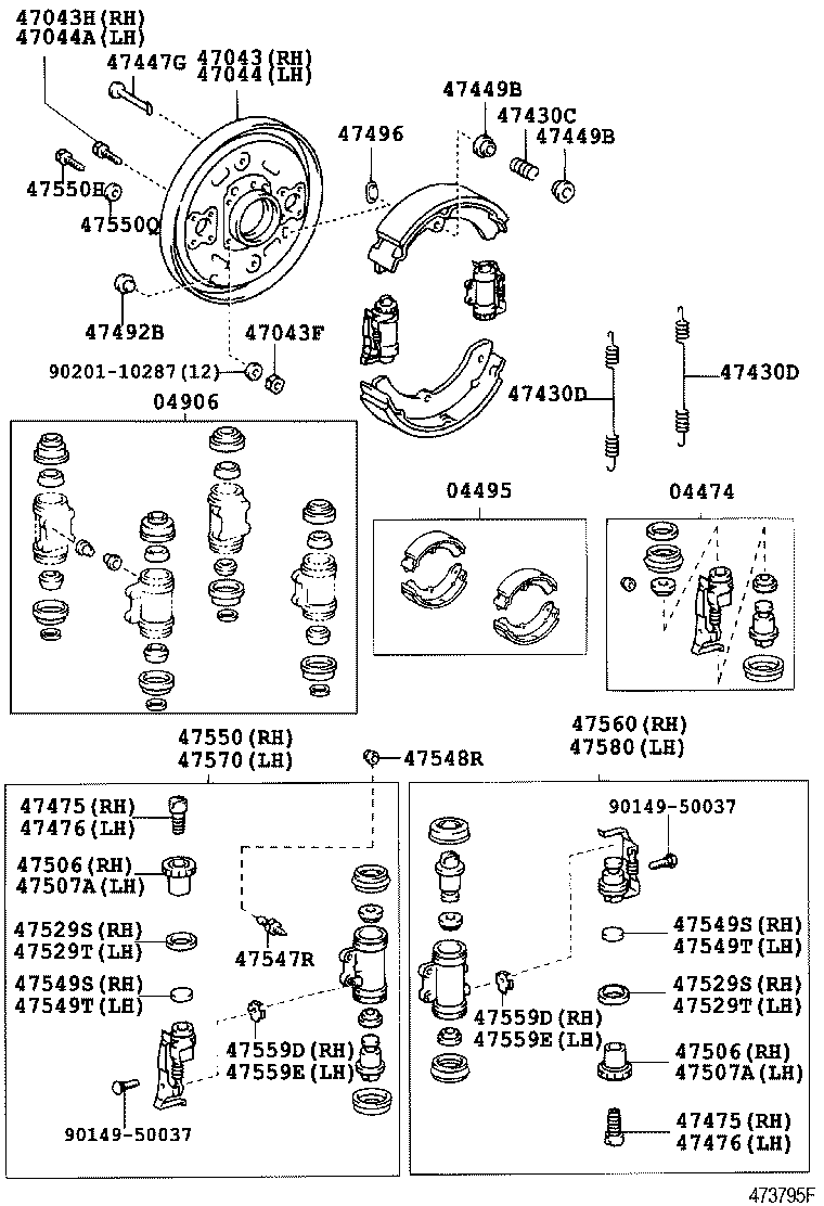 04468-37010 CYLINDER KIT, REAR WHEEL product image