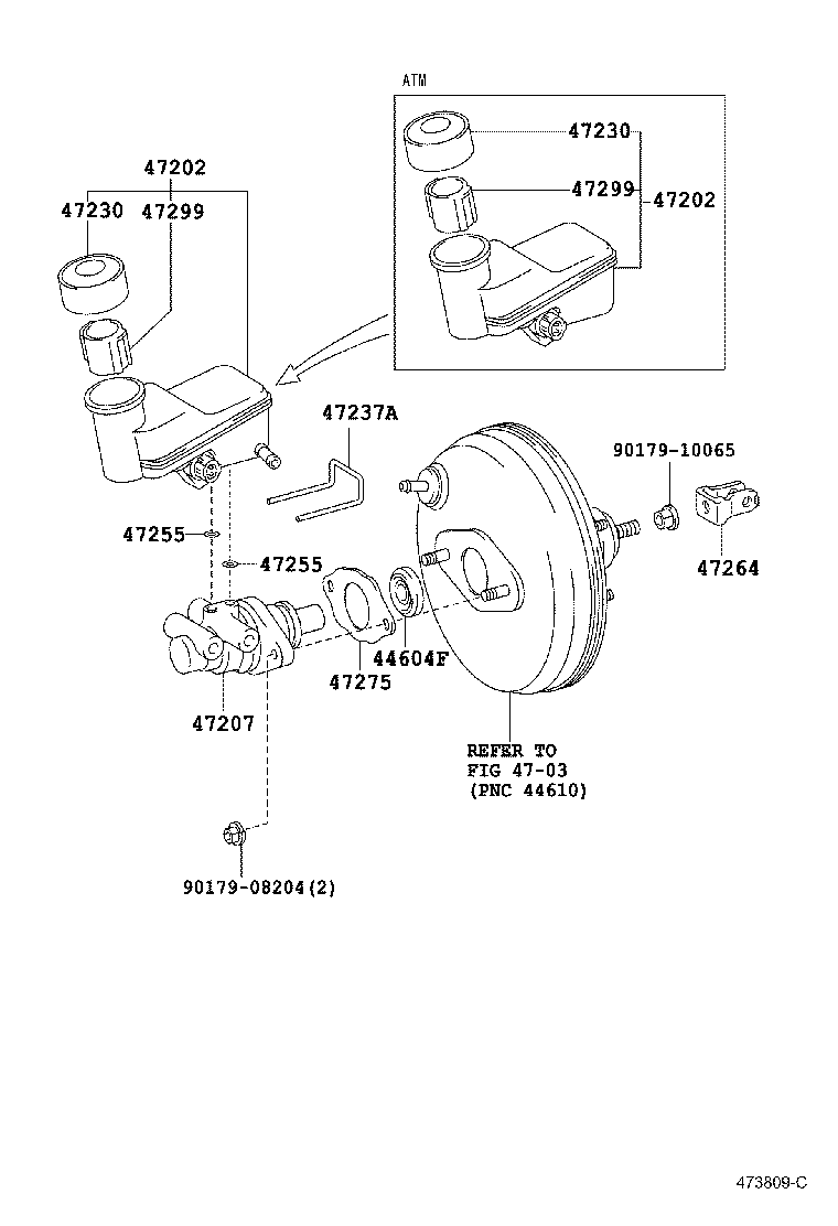 47220-52130 RESERVOIR SUB-ASSY, BRAKE MASTER CYLINDER product image