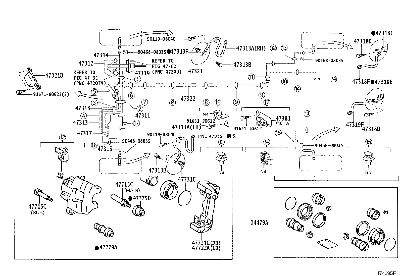 47320-47011 TUBE, REAR BRAKE, NO.1 product image