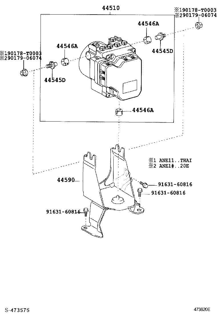 44590-68020 BRACKET ASSY, BRAKE ACTUATOR product image
