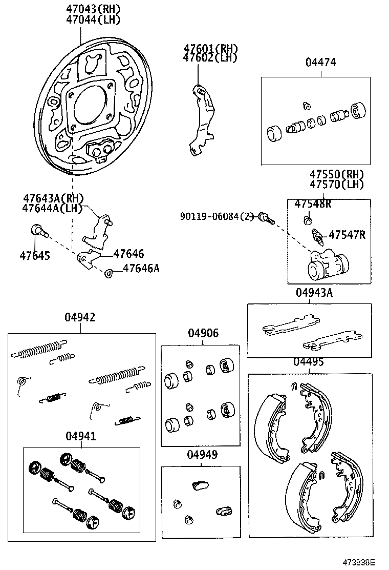 Toyota 47044-52020 PLATE SUB-ASSY, BRAKE BACKING, REAR LH