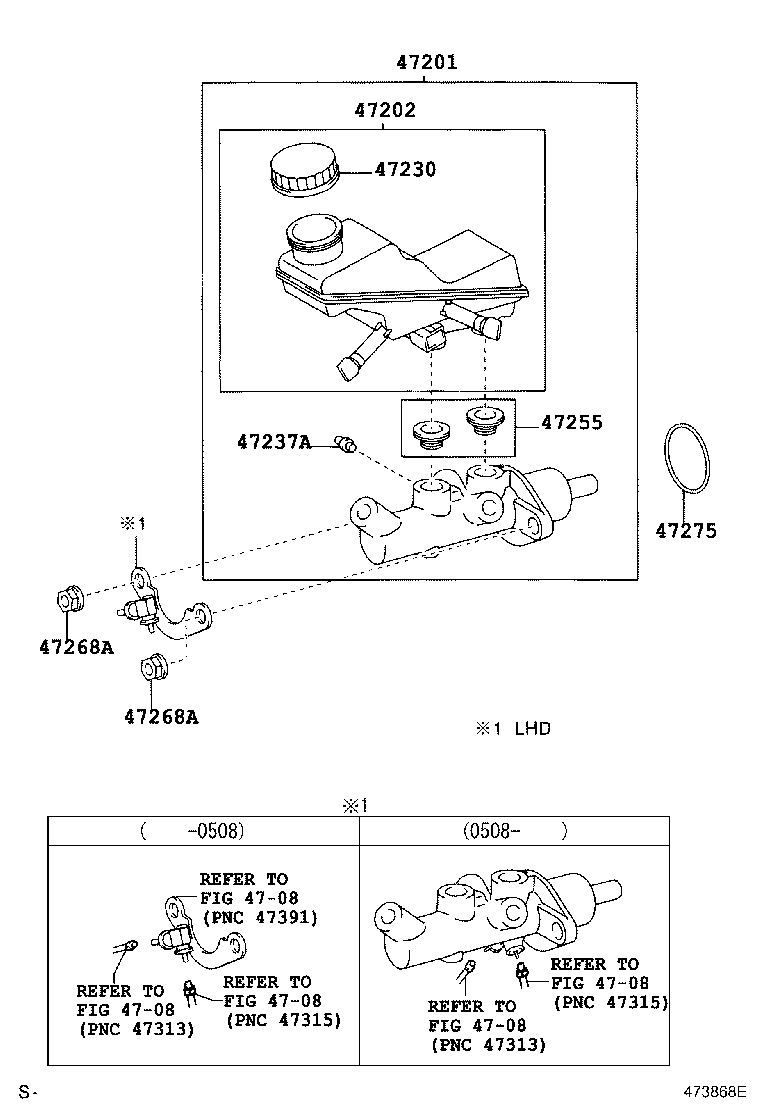 47201-0F021 CYLINDER SUB-ASSY, BRAKE MASTER product image