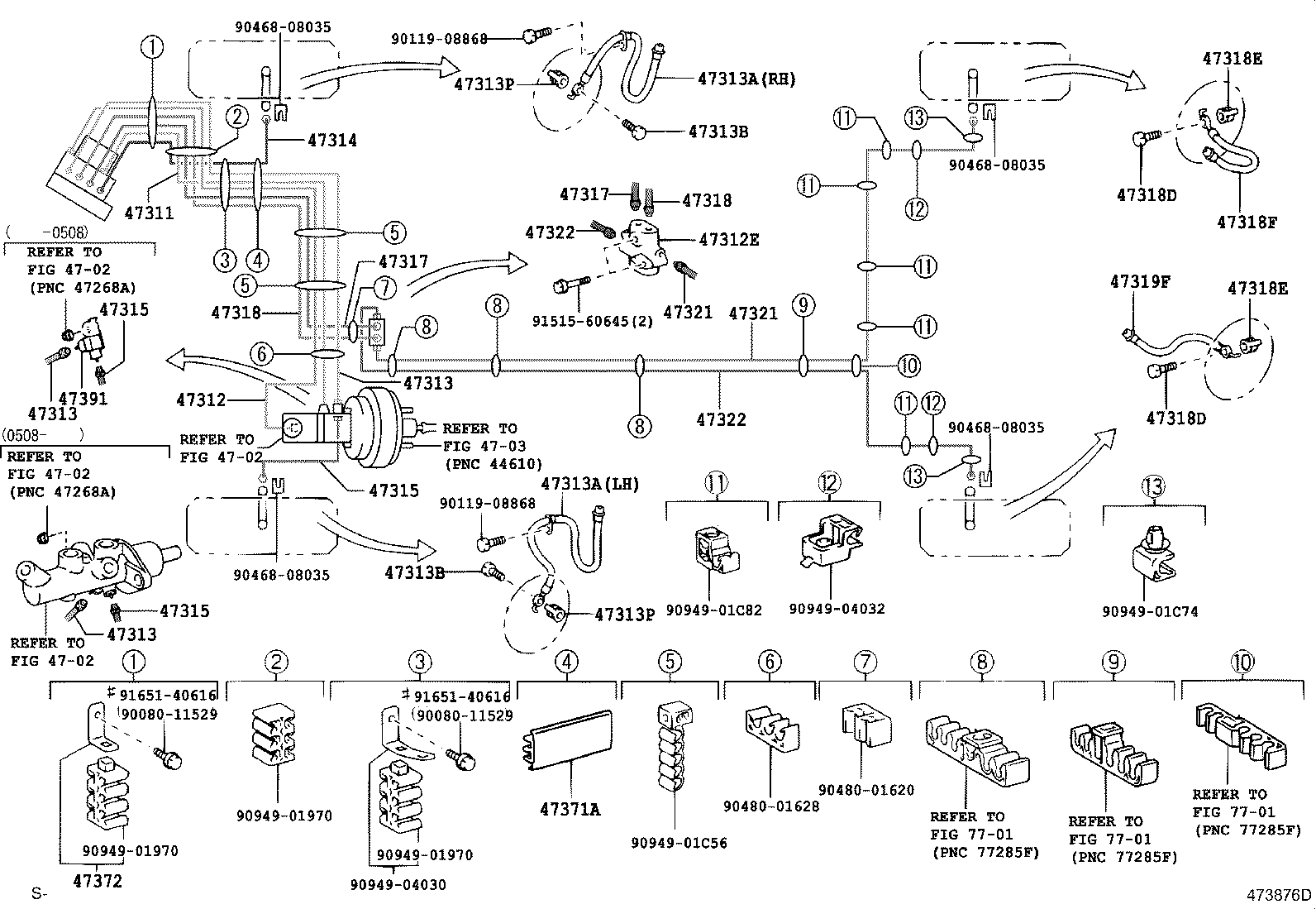 47311-0F020 TUBE, FRONT BRAKE, NO.1 product image