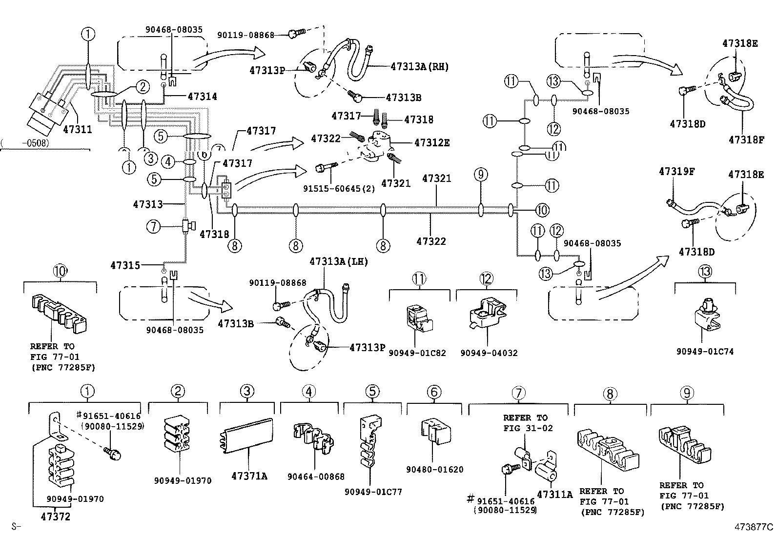 47311-0F020 TUBE, FRONT BRAKE, NO.1 product image
