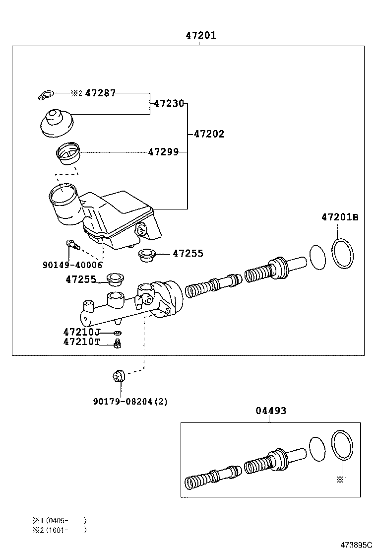 47201-02400 CYLINDER SUB-ASSY, BRAKE MASTER product image