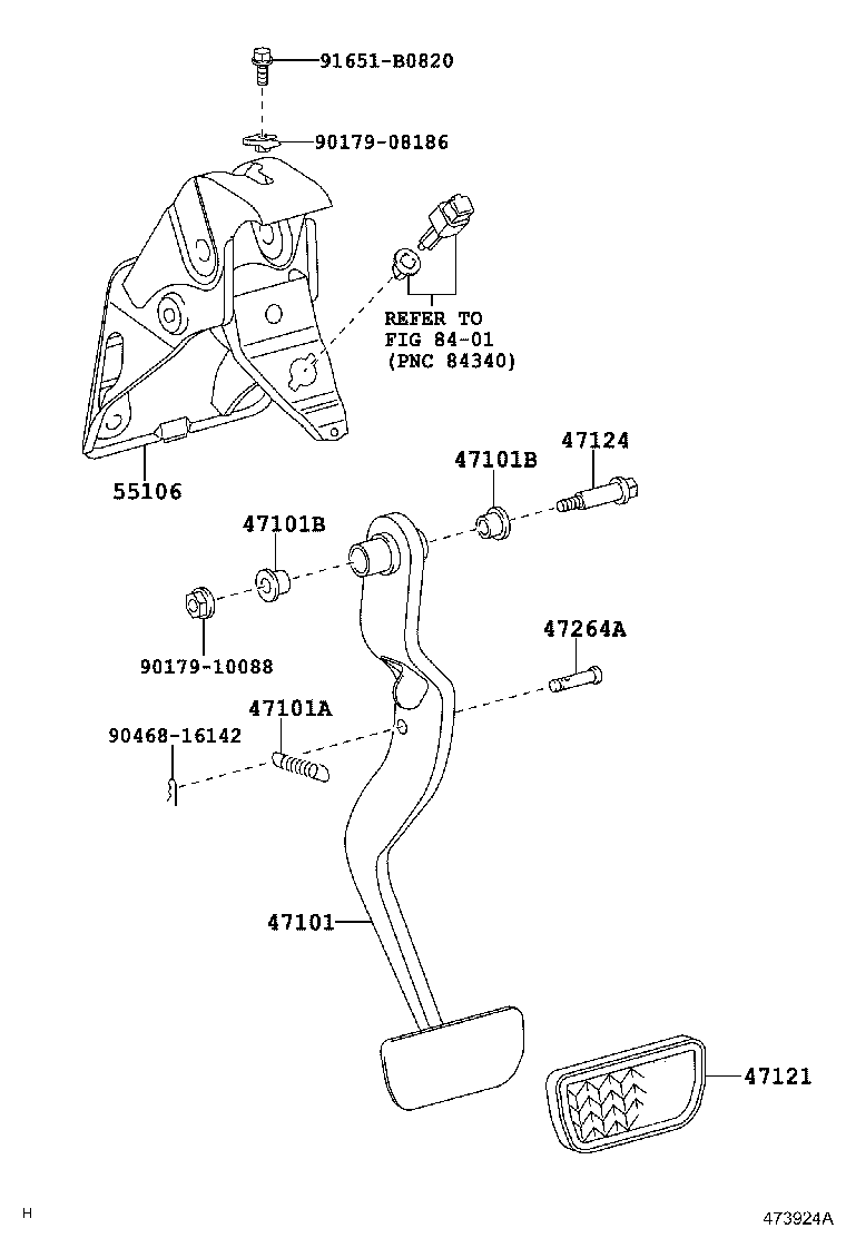 Toyota 47101-21040 PEDAL SUB-ASSY, BRAKE