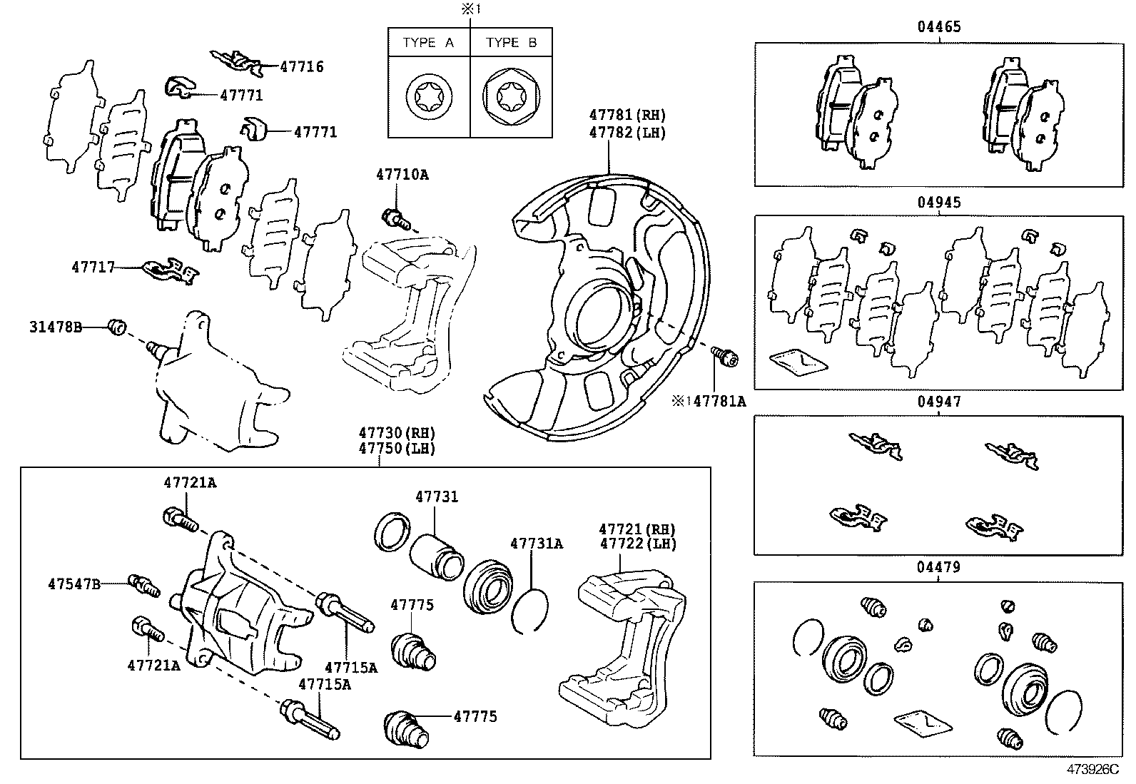 Toyota 04465-21030 PAD KIT, DISC BRAKE, FRONT
