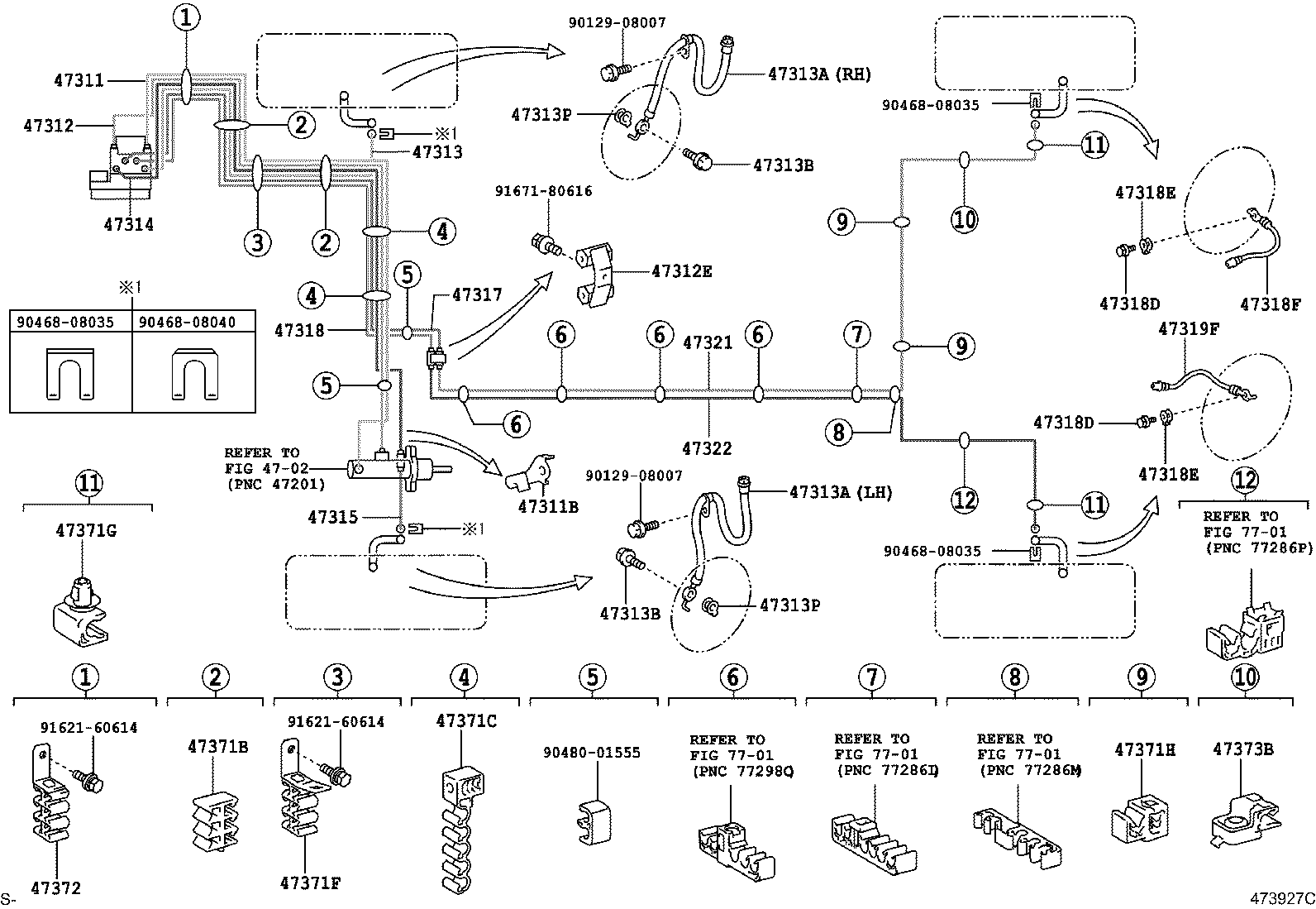 Toyota 90949-01C74 CLAMP, BRAKE TUBE, NO.11