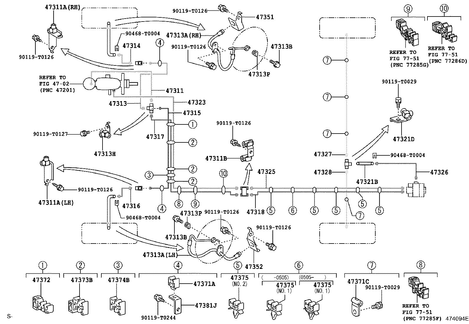 Toyota 90949-T1012 CLAMP, BRAKE TUBE, NO.3