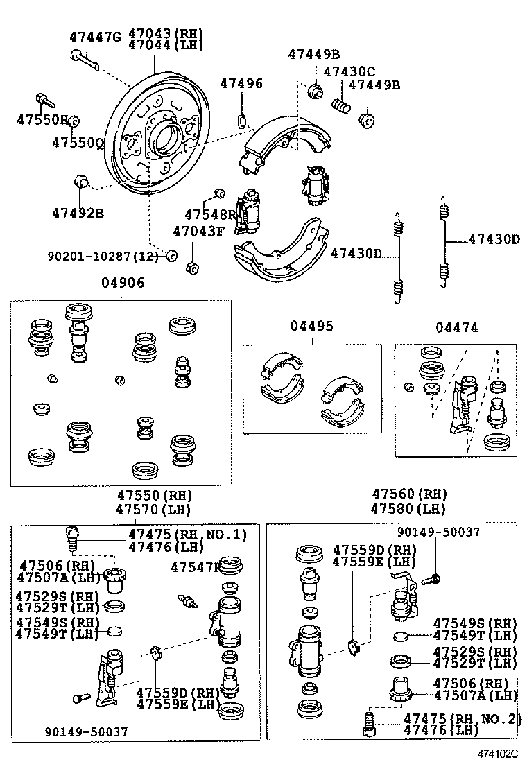 04468-37030 CYLINDER KIT, REAR WHEEL product image