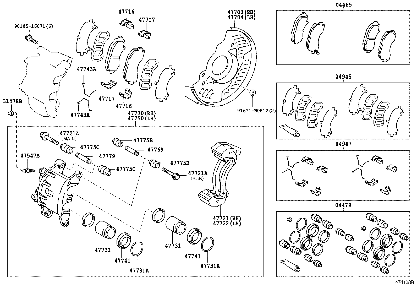 04479-37260 CYLINDER KIT, DISC BRAKE, FRONT product image