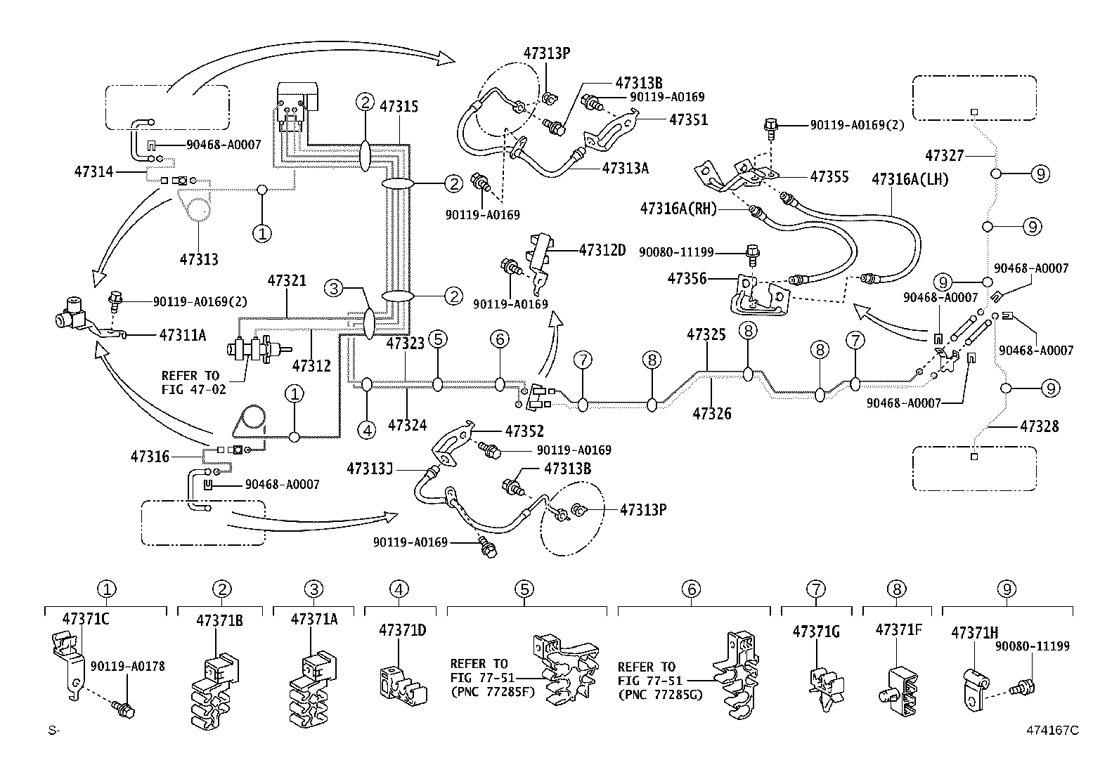 Toyota 47314-04141 TUBE, FRONT BRAKE, NO.4