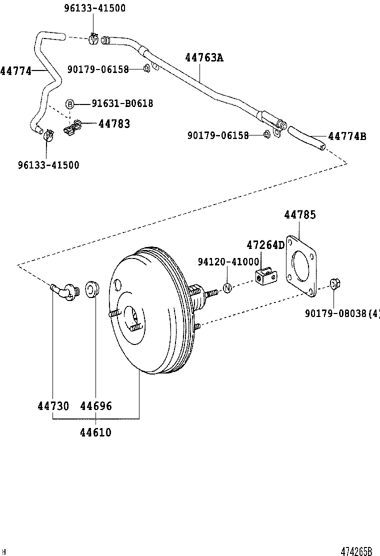 44774-20320 HOSE, UNION TO CONNECTOR TUBE product image