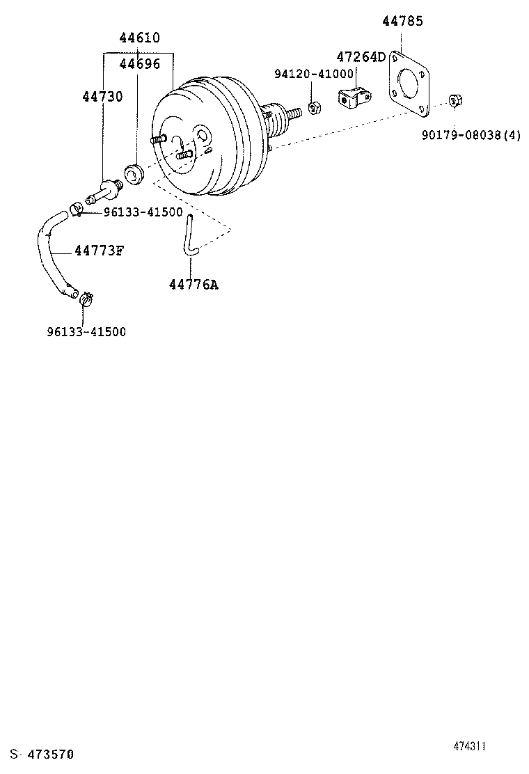 44774-44050 HOSE, UNION TO CONNECTOR TUBE product image