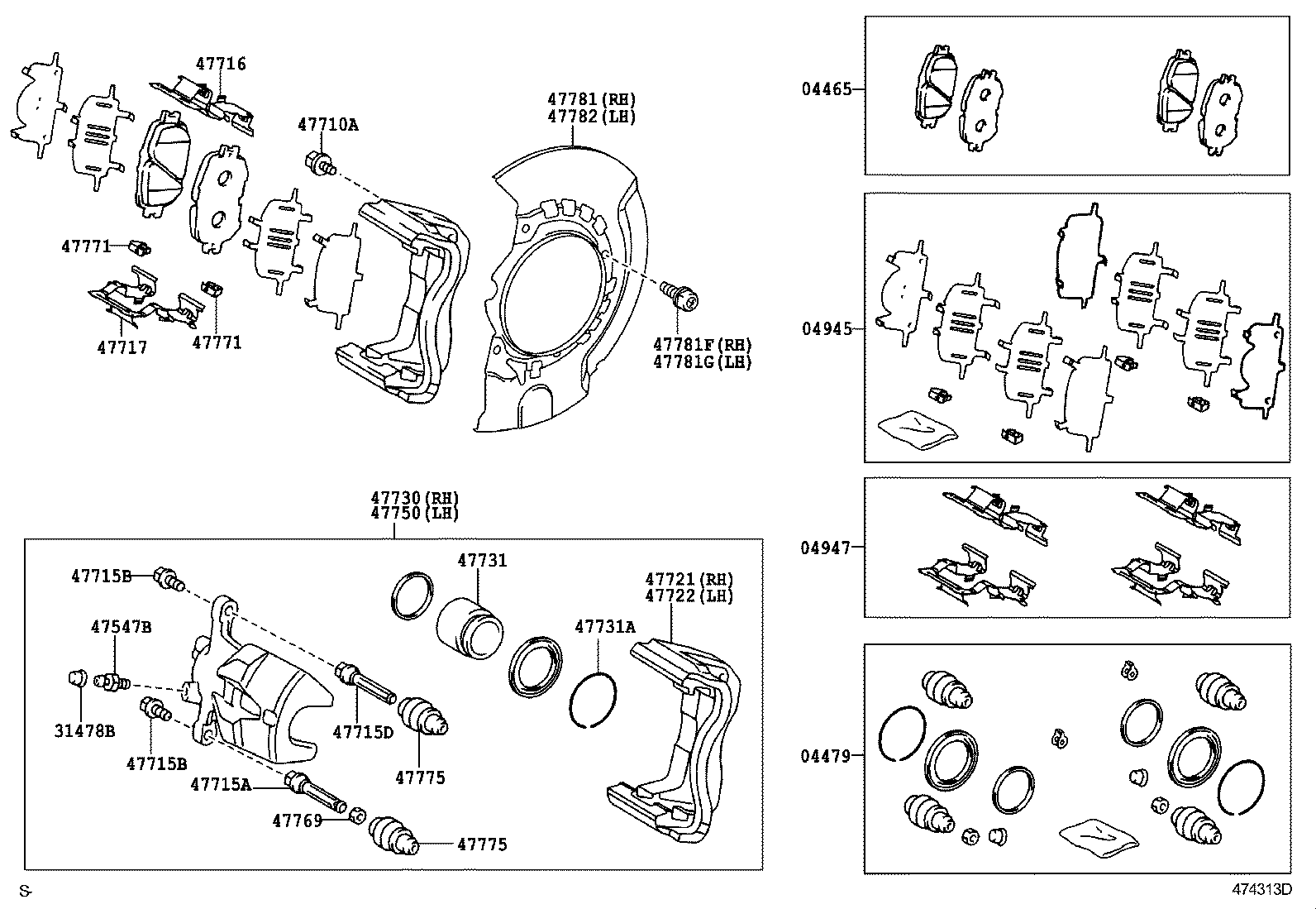 47730-44060 CYLINDER ASSY, FRONT DISC BRAKE, RH product image