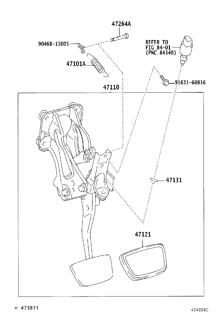 47110-22402 SUPPORT ASSY, BRAKE PEDAL product image