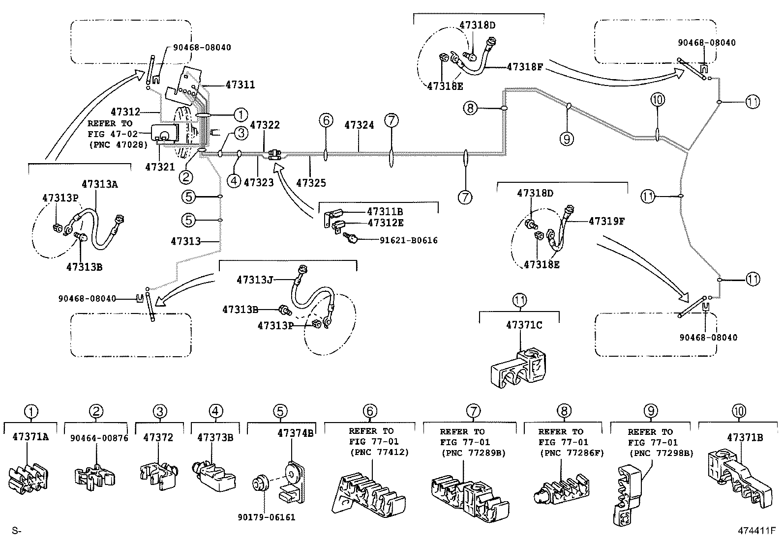 47311-30680 TUBE, FRONT BRAKE, NO.1 product image