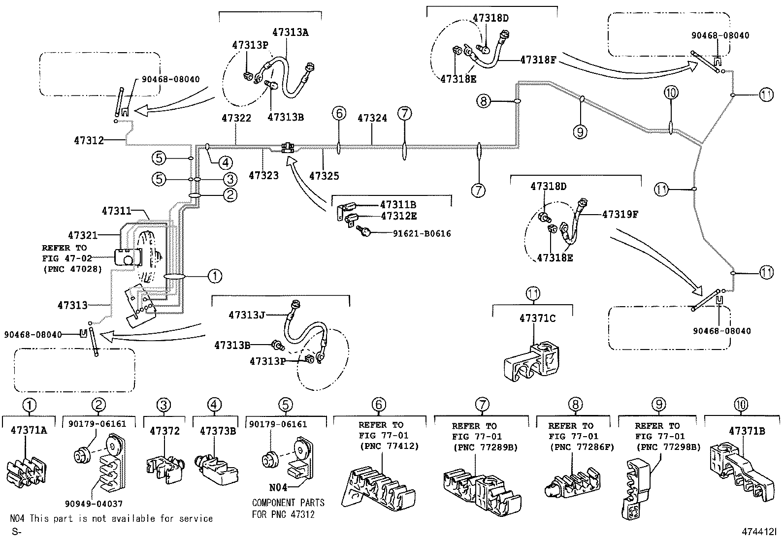 Toyota 47311-30690 TUBE, FRONT BRAKE, NO.1